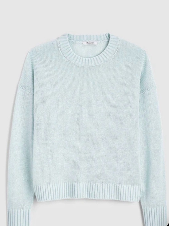 Madewell Sweaters - NWT Madewell Linen Drop-Shoulder Sweater in Aqua. Large. FRESH!